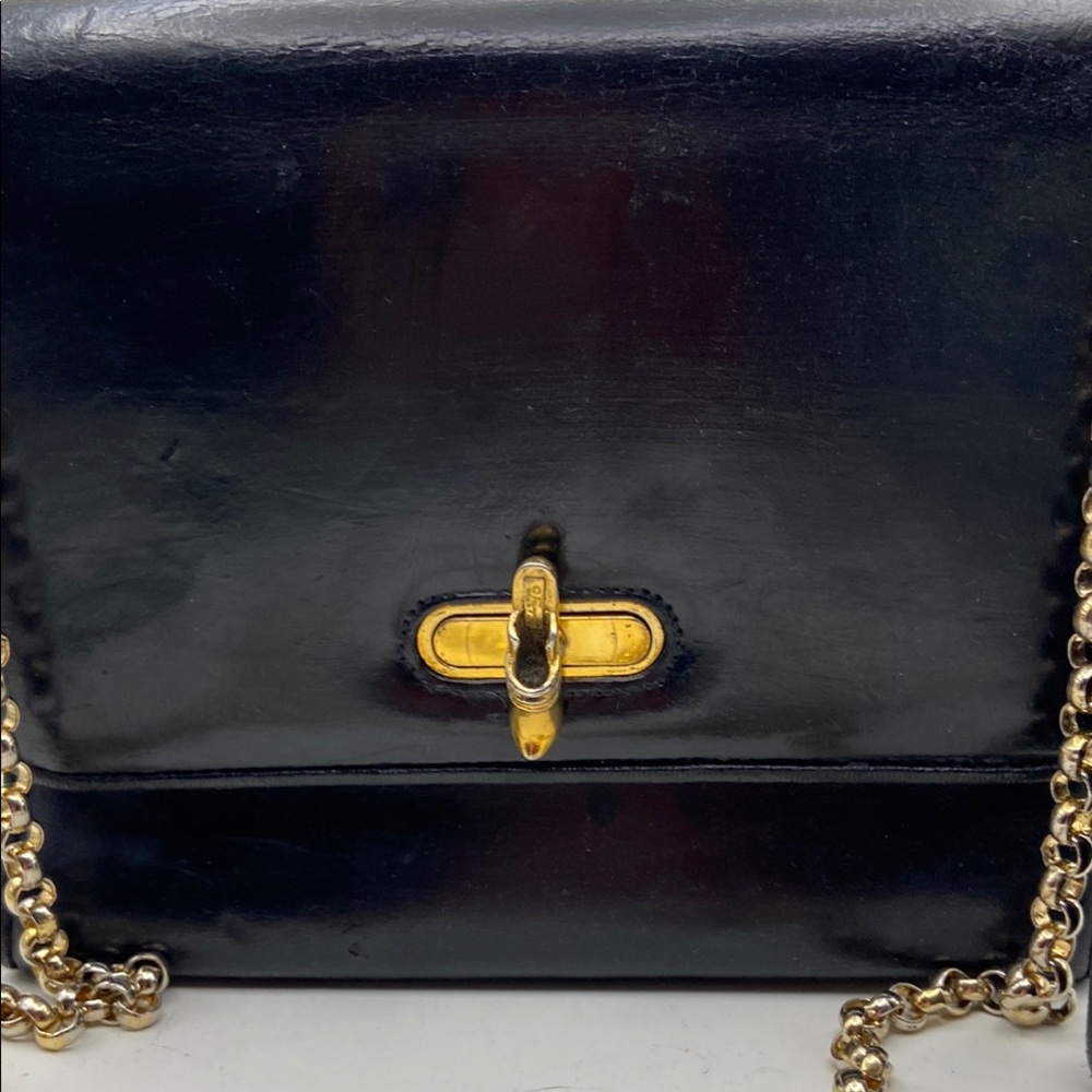 Salvatore Ferragamo Black and Gold Elegant Crossbody Bag